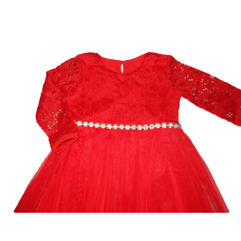 Sukienka bawełniana WIZYTOWA  <br />ANGEL- CZERWONA -Bambarillo<br /> Rozmiary od 62 do 98