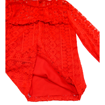 Bluzka dziewczęca <br /> KORONKA -czerwona<br />Rozmiary od 104 do 152
