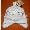 Biała czapka bawełniana dla dziewczynki Rozmiar 42-46