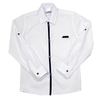 Biała koszula chłopięca <br />KADA z podwijanymi rękawami <br />Rozmiary od 134 do 146