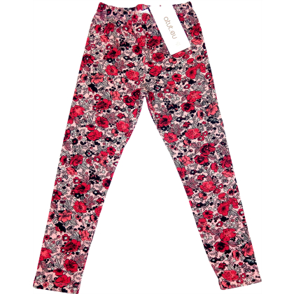 Legginsy bawełniane  długie ATUT - KWIATY