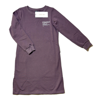 Sukienka bawełniana z długim rękawem MŁODZIEŻOWA - ATUT- Wrzos