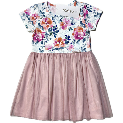 Sukienka bawełniana z tiulem ATUT - KWIATY