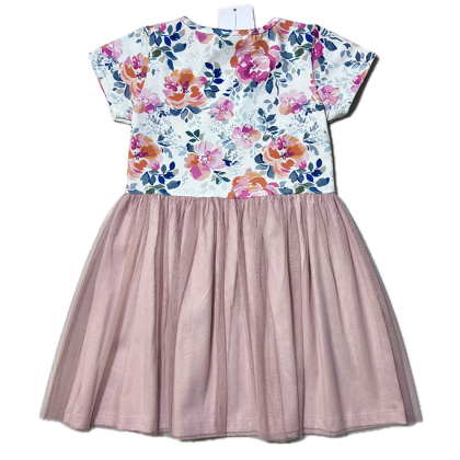 Sukienka bawełniana z tiulem ATUT - KWIATY