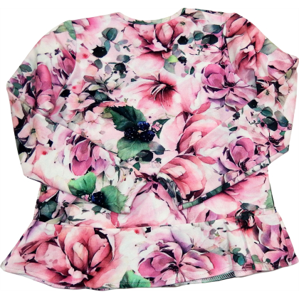 Bluza bawełniana w kwiaty BASKINKA -BAMBARILLO
