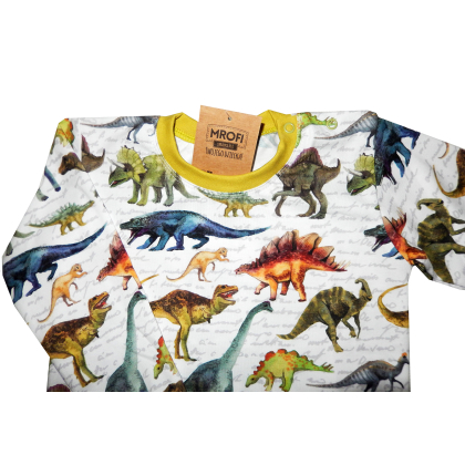 Body bawełniane z długim rękawem DINOZAURY -MROFI