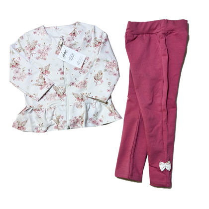 Dres - Komplet bawełniany 2-częściowy  dla dziewczynki ŁABĄDEK - MROFI