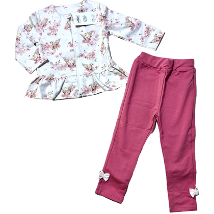 Dres - Komplet bawełniany 2-częściowy  dla dziewczynki ŁABĄDEK - MROFI