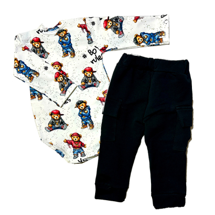 Komplet chłopięcy bawełniany BODY + SPODNIE BOJÓWKI - GAMEX