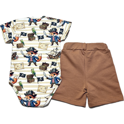Komplet chłopięcy bawełniany BODY + SPODENKI  - STAR KIDS / GAMEX