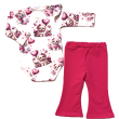 Komplet bawełniany dla dziewczynki Body + Spodnie dzwony LOVE - GAMEX