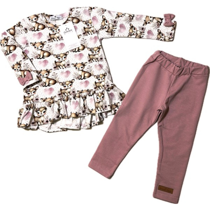 Komplet  bawełniany dla dziewczynki  TUNIKA + LEGGINSY - SARENKI - GAMEX