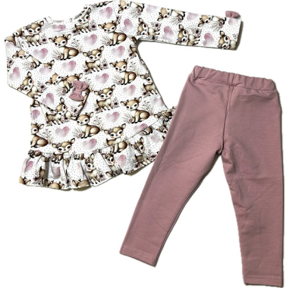 Komplet  bawełniany dla dziewczynki  TUNIKA + LEGGINSY - SARENKI - GAMEX