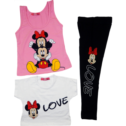 Komplet dziewczęcy TOP + BLUZKA + LEGGINSY