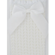 Podkolanówki bawełniane / Ażurowe z kokardą NOVITI - BIAŁE