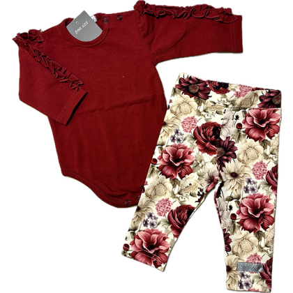 Komplet  bawełniany dla dziewczynki BODY + LEGGINSY - Star Kids/Gamex