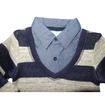 Sweterek wizytowy z wstawką koszulową <br /> Rozmiary 80 - 86 -92