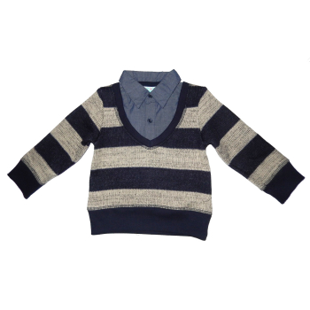 Sweterek wizytowy z wstawką koszulową <br /> Rozmiary 80 - 86 -92