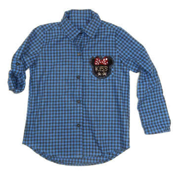 Bluzka - Koszula dziewczęca KRATA-czesane cekiny Rozmiary od 104 do 158