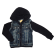 Ciepła bluza chłopięca JEANS - granat