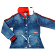 Bluza dziewczęca z kapturem JEANSOWA