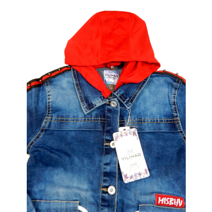 Bluza dziewczęca z kapturem JEANSOWA