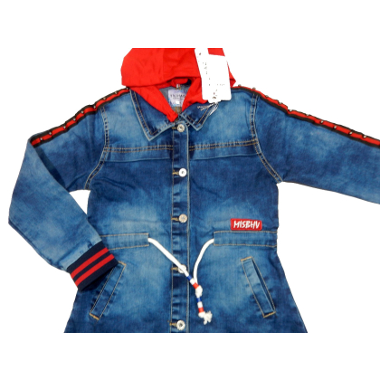 Bluza dziewczęca z kapturem JEANSOWA