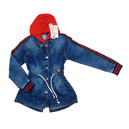 Bluza dziewczęca z kapturem JEANSOWA