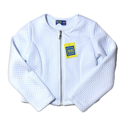 Żakiet - Bolerko dla dziewczynki -młodzieżowy - MB - kolor śnieżnobiały
