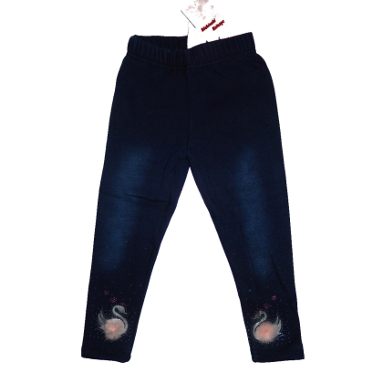 Legginsy ocieplane  JEANS-ŁABĘDŹ