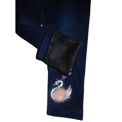 Legginsy ocieplane  JEANS-ŁABĘDŹ