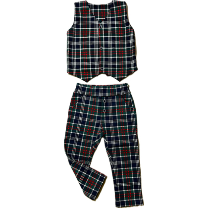 Komplet chłopięcy wizytowy w kratę - GARNITUREK - MROFI