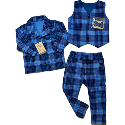 Komplet chłopięcy wizytowy w kratę - GARNITUREK - MROFI