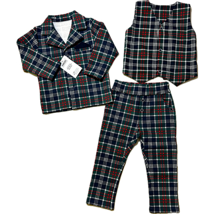 Komplet chłopięcy wizytowy w kratę - GARNITUREK - MROFI