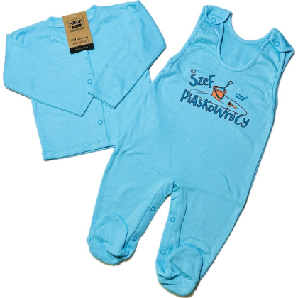 Komplet niemowlęcy bawełniany Kaftan + Śpiochy MROFI