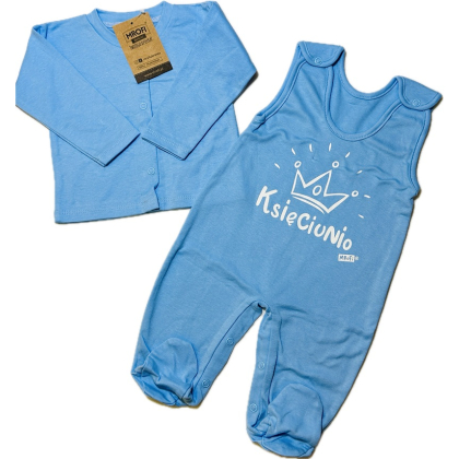 Komplet niemowlęcy bawełniany Kaftan + Śpiochy MROFI