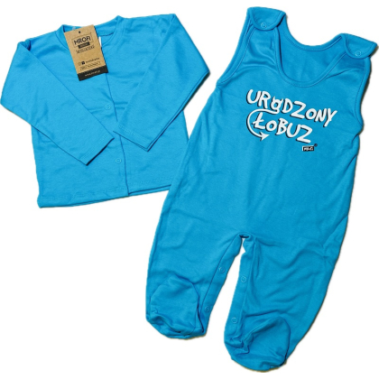 Komplet niemowlęcy bawełniany Kaftan + Śpiochy MROFI