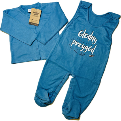 Komplet niemowlęcy bawełniany Kaftan + Śpiochy MROFI