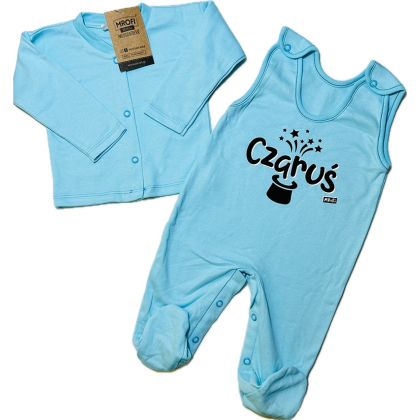 Komplet niemowlęcy bawełniany Kaftan + Śpiochy MROFI