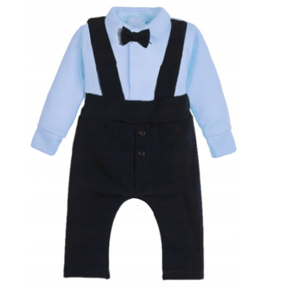 Komplet chłopięcy wizytowy BODY KOSZULA + SPODNIE Z SZELKAMI- MROFI