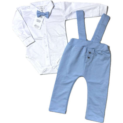 Komplet chłopięcy wizytowy BODY KOSZULA + SPODNIE Z SZELKAMI- MROFI