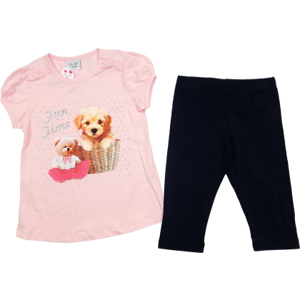Komplet dziewczęcy BREEZE - PIESEK  BLUZKA + LEGGINSY  Rozmiar 104