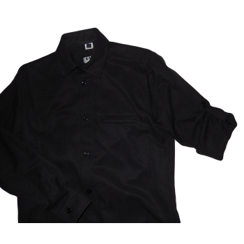 Czarna koszula chłopięca <br />KADA z podwijanymi rękawami <br />Rozmiary od 134 do 176