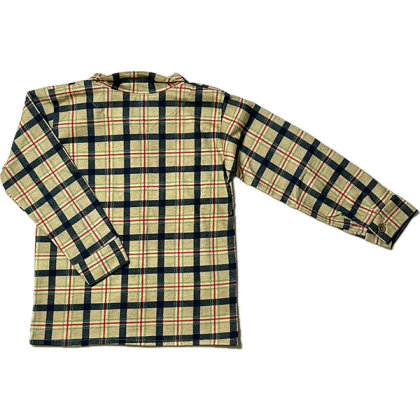 Koszula chłopięca bawełniana z długim rękawem KRATA - MROFI