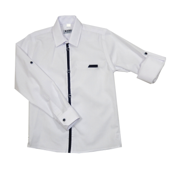 Biała koszula chłopięcaKADA z podwijanymi rękawami Rozmiary od 104 do 128