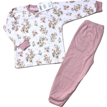Piżama bawełniana dla dziewczynki KWIATKI - MROFI