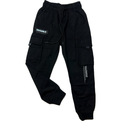 Spodnie dresowe chłopięce  BOJÓWKI - CZARNE