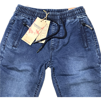 Spodnie jeansowe chłopięce na gumie, joggery - PERFECT