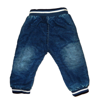 Spodnie chłopięce jeansowe <br />OCIEPLANE MISIEM  <br /> Rozmiar 74