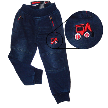 Spodnie chłopięce jeansowe OCIEPLANE MISIEM   Rozmiar 92/98
